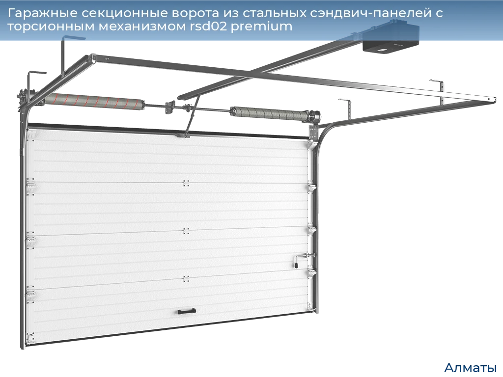 Гаражные секционные ворота с торсионным механизмом RSD02 Premium в Алматы